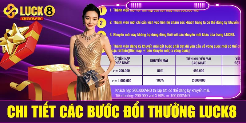 Chi tiết các bước đổi thưởng tại Luck8