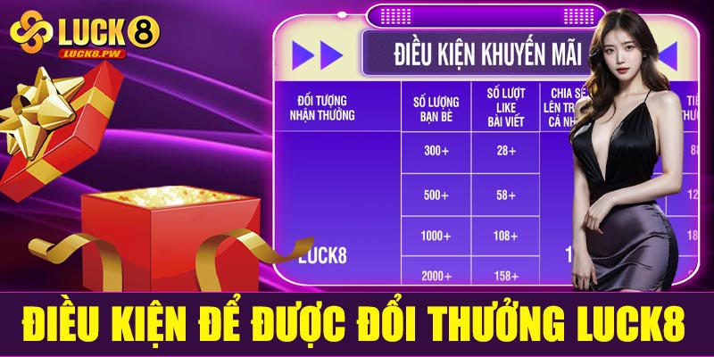 Điều kiện để được đổi thưởng tại Luck8